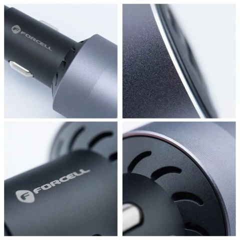 Forcell Ładowarka samochodowa Forcell 85W 2xUSB-C + USB-A Szybkie Ładowanie Forcell Ładowarka samochodowa Forcell 85W 2xUSB-C + USB-A Szybkie Ładowanie