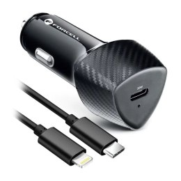 Forcell Ładowarka samochodowa Forcell Carbon 20W USB-C + kabel Lightning