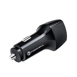 Forcell Ładowarka samochodowa Forcell Carbon 38W PD QC USB-C + USB 2x Szybka