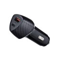 Forcell Ładowarka samochodowa Forcell Carbon 38W PD QC USB-C + USB 2x Szybka
