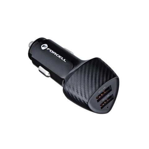 Forcell Ładowarka samochodowa Forcell Carbon QC 3.0 2xUSB 36W Czarna Forcell Ładowarka samochodowa Forcell Carbon QC 3.0 2xUSB 36W Czarna