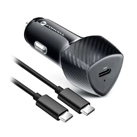 Forcell Ładowarka samochodowa Forcell Carbon USB-C PD 20W + kabel USB-C Forcell Ładowarka samochodowa Forcell Carbon USB-C PD 20W + kabel USB-C
