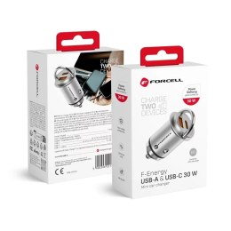 Forcell Ładowarka samochodowa Forcell F-Energy Mini 30W USB-C + USB-A
