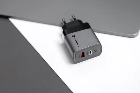 Forcell Ładowarka sieciowa Forcell GaN 45W USB-C + USB-A PD QC SFC Szara Forcell Ładowarka sieciowa Forcell GaN 45W USB-C + USB-A PD QC SFC Szara