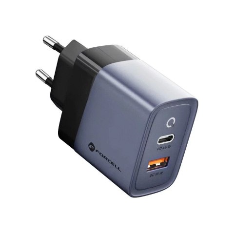 Forcell Ładowarka sieciowa Forcell GaN 45W USB-C + USB-A PD QC SFC Szara Forcell Ładowarka sieciowa Forcell GaN 45W USB-C + USB-A PD QC SFC Szara