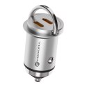 Forcell Mini ładowarka samochodowa FORCELL F-ENERGY 2 x Typ C PD QC3.0 3A 30W