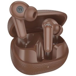 Hoco Słuchawki bezprzewodowe Bluetooth HOCO TWS EQ23 Etui ładujące Brązowe