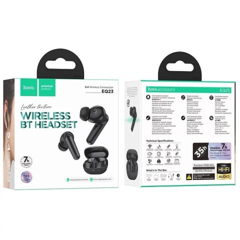 Hoco Słuchawki bezprzewodowe Bluetooth HOCO TWS EQ23 Etui ładujące Czarne Hoco Słuchawki bezprzewodowe Bluetooth HOCO TWS EQ23 Etui ładujące Czarne