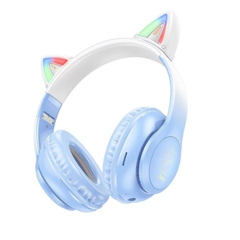Hoco Słuchawki bezprzewodowe nauszne Bluetooth HOCO W42 Kocie Uszy Błękitny Niebieski Hoco Słuchawki bezprzewodowe nauszne Bluetooth HOCO W42 Kocie Uszy Błękitny Niebieski
