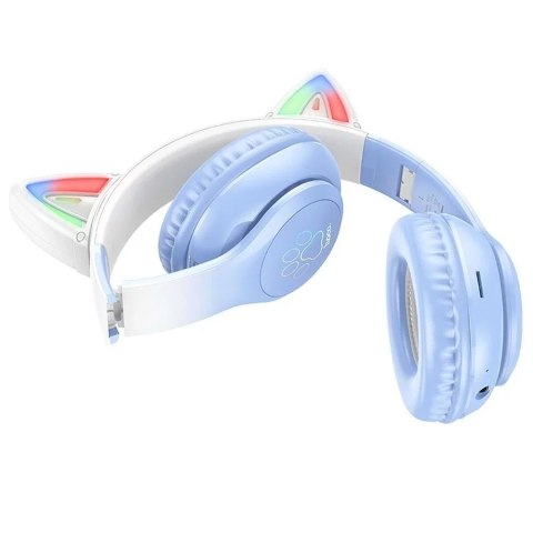 Hoco Słuchawki bezprzewodowe nauszne Bluetooth HOCO W42 Kocie Uszy Błękitny Niebieski Hoco Słuchawki bezprzewodowe nauszne Bluetooth HOCO W42 Kocie Uszy Błękitny Niebieski
