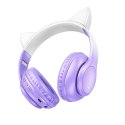 Hoco Słuchawki bezprzewodowe nauszne Bluetooth HOCO W42 Kocie Uszy Fioletowe Winogrona