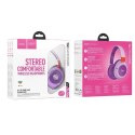 Hoco Słuchawki bezprzewodowe nauszne Bluetooth HOCO W43 Fioletowe Różowe