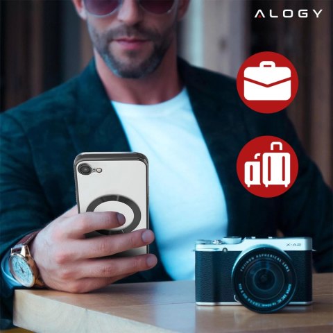 Alogy Etui do Apple iPhone 16e Alogy LuxeShield™️ Glamour Luxury Ring obudowa do MagSafe z osłoną aparatów Czarne Alogy Etui do Apple iPhone 16e Alogy LuxeShield™️ Glamour Luxury Ring obudowa do MagSafe z osłoną aparatów Czarne