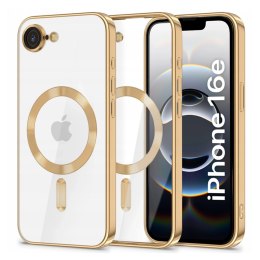 Alogy Etui do Apple iPhone 16e Alogy LuxeShield™️ Glamour Luxury Ring obudowa do MagSafe z osłoną aparatów Złote