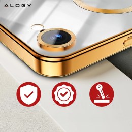 Alogy Etui do Apple iPhone 16e Alogy LuxeShield™️ Glamour Luxury Ring obudowa do MagSafe z osłoną aparatów Złote
