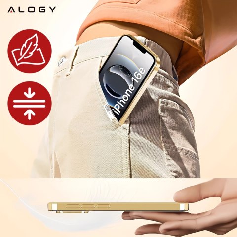 Alogy Etui do Apple iPhone 16e Alogy LuxeShield™️ Glamour Luxury Ring obudowa do MagSafe z osłoną aparatów Złote Alogy Etui do Apple iPhone 16e Alogy LuxeShield™️ Glamour Luxury Ring obudowa do MagSafe z osłoną aparatów Złote