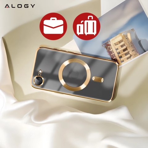 Alogy Etui do Apple iPhone 16e Alogy LuxeShield™️ Glamour Luxury Ring obudowa do MagSafe z osłoną aparatów Złote Alogy Etui do Apple iPhone 16e Alogy LuxeShield™️ Glamour Luxury Ring obudowa do MagSafe z osłoną aparatów Złote