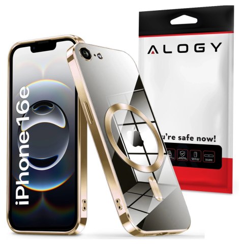 Alogy Etui do Apple iPhone 16e Alogy LuxeShield™️ Glamour Luxury Ring obudowa do MagSafe z osłoną aparatów Złote Alogy Etui do Apple iPhone 16e Alogy LuxeShield™️ Glamour Luxury Ring obudowa do MagSafe z osłoną aparatów Złote