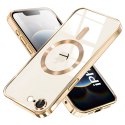 Alogy Etui do Apple iPhone 16e Alogy LuxeShield™️ Glamour Luxury Ring obudowa do MagSafe z osłoną aparatów Złote