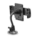 Forcell Uchwyt Samochodowy Forcell Regular 2w1 Kratka/Szyba Ramię 17 cm Czarny