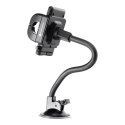 Forcell Uchwyt Samochodowy Forcell Regular 2w1 Kratka/Szyba Ramię 27 cm Czarny