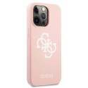 Guess Guess GUHCP13LLS4GWPI iPhone 13 Pro / 13 6,1" różowy/pink hard case Silicone 4G Logo