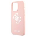 Guess Guess GUHCP13LLS4GWPI iPhone 13 Pro / 13 6,1" różowy/pink hard case Silicone 4G Logo