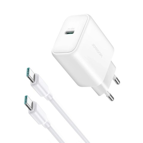 Joyroom Ładowarka Joyroom Sieciowa USB-C PD 30W QC SFC - Biała + Kabel USB-C 1m