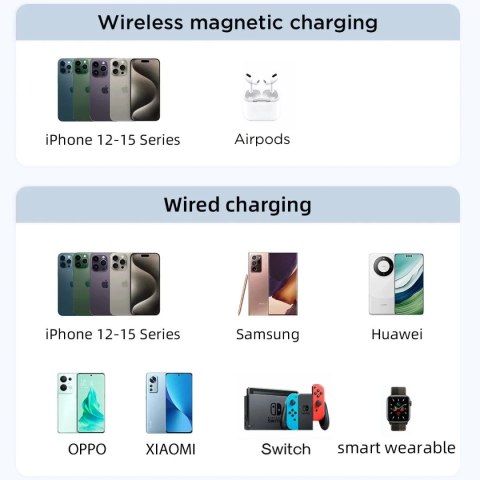 Joyroom Powerbank 10000mAh Joyroom JR-PBM01 20W MagSafe z podstawką zielony Joyroom Powerbank 10000mAh Joyroom JR-PBM01 20W MagSafe z podstawką zielony