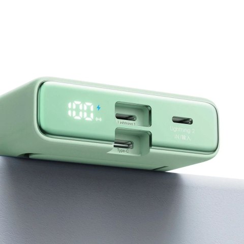 Joyroom Powerbank 10000mAh Joyroom JR-PBM01 20W MagSafe z podstawką zielony Joyroom Powerbank 10000mAh Joyroom JR-PBM01 20W MagSafe z podstawką zielony