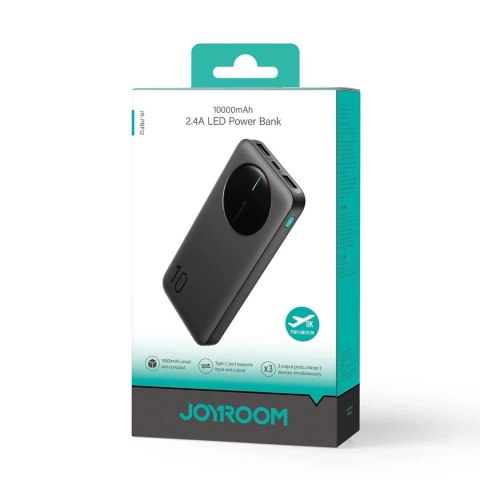 Joyroom Powerbank Joyroom 10000mAh 12W 3 porty USB szybkie ładowanie czarny Joyroom Powerbank Joyroom 10000mAh 12W 3 porty USB szybkie ładowanie czarny
