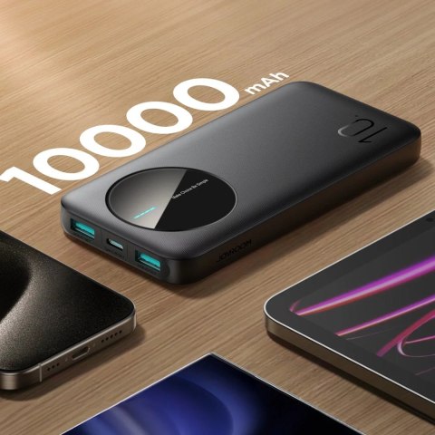 Joyroom Powerbank Joyroom 10000mAh 12W 3 porty USB szybkie ładowanie czarny Joyroom Powerbank Joyroom 10000mAh 12W 3 porty USB szybkie ładowanie czarny