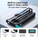 Joyroom Powerbank Joyroom 10000mAh 22.5W z kablami USB-C i Lightning czarny