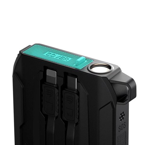 Joyroom Powerbank Joyroom 10000mAh 22.5W z kablami USB-C i Lightning czarny Joyroom Powerbank Joyroom 10000mAh 22.5W z kablami USB-C i Lightning czarny