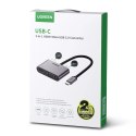 UGreen Adapter Ugreen CM162 USB-C HDMI VGA USB-A 3.0 PD 100W 4K Szary