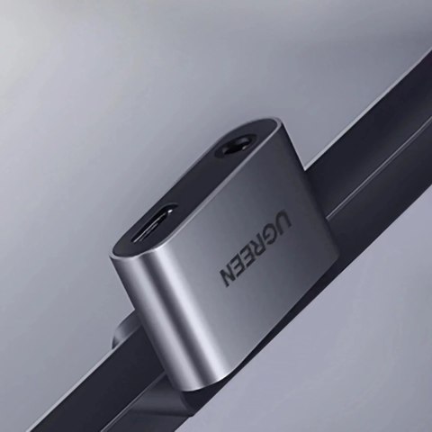 UGreen Adapter Ugreen CM193 USB-C do mini jack 3.5 mm + USB-C Ładowanie Szary UGreen Adapter Ugreen CM193 USB-C do mini jack 3.5 mm + USB-C Ładowanie Szary