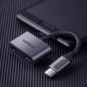 UGreen Adapter Ugreen CM193 USB-C do mini jack 3.5 mm + USB-C Ładowanie Szary