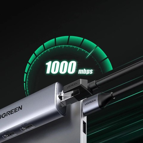 UGreen Adapter Ugreen CM266 USB-A 3.0 RJ45 3x USB-A micro USB Hub 5w1 Szary UGreen Adapter Ugreen CM266 USB-A 3.0 RJ45 3x USB-A micro USB Hub 5w1 Szary