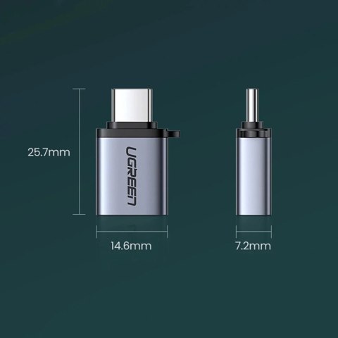 UGreen Adapter Ugreen US270 USB-C do USB-A 3.0 OTG ze smyczą 5Gb/s Szary UGreen Adapter Ugreen US270 USB-C do USB-A 3.0 OTG ze smyczą 5Gb/s Szary