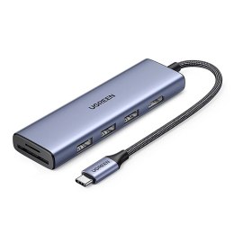 UGreen HUB 6w1 Ugreen CM511 USB-C HDMI 3xUSB-A SD TF 5Gb/s 4K Szary