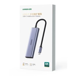 UGreen HUB 6w1 Ugreen CM511 USB-C HDMI 3xUSB-A SD TF 5Gb/s 4K Szary