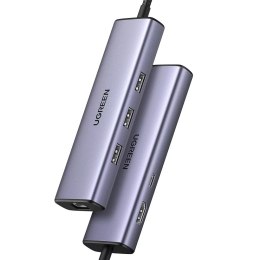 UGreen HUB 6w1 Ugreen CM512 USB-C HDMI RJ45 3xUSB-A PD 100W Szary