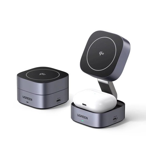 UGreen Ładowarka Ugreen W702 3w1 MagSafe Qi2 15W Składana USB-C Czarna