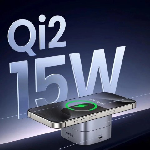 UGreen Ładowarka Ugreen W702 3w1 MagSafe Qi2 15W Składana USB-C Czarna UGreen Ładowarka Ugreen W702 3w1 MagSafe Qi2 15W Składana USB-C Czarna