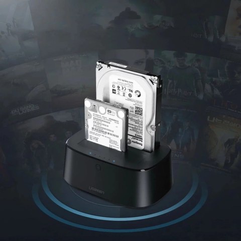 UGreen Stacja dokująca Ugreen CM198 50857 z USB 3.0 do dysków SATA 2.5" 3.5" SSD HHD zasilacz EU - czarna UGreen Stacja dokująca Ugreen CM198 50857 z USB 3.0 do dysków SATA 2.5" 3.5" SSD HHD zasilacz EU - czarna