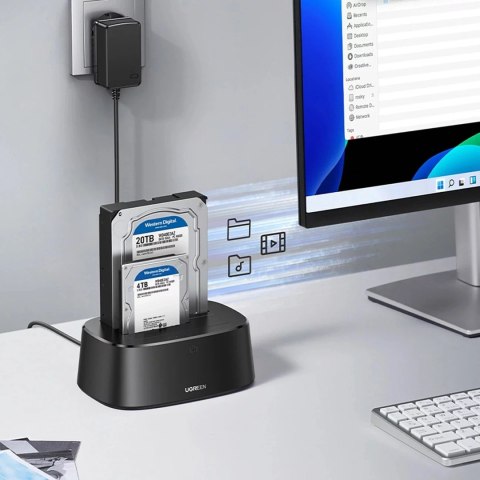 UGreen Stacja dokująca Ugreen CM198 50857 z USB 3.0 do dysków SATA 2.5" 3.5" SSD HHD zasilacz EU - czarna UGreen Stacja dokująca Ugreen CM198 50857 z USB 3.0 do dysków SATA 2.5" 3.5" SSD HHD zasilacz EU - czarna