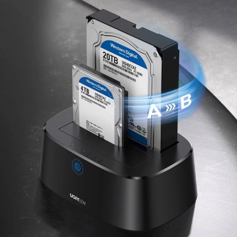 UGreen Stacja dokująca Ugreen CM198 50857 z USB 3.0 do dysków SATA 2.5" 3.5" SSD HHD zasilacz EU - czarna UGreen Stacja dokująca Ugreen CM198 50857 z USB 3.0 do dysków SATA 2.5" 3.5" SSD HHD zasilacz EU - czarna