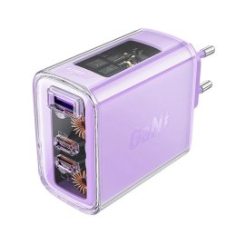 Acefast Ładowarka sieciowa Acefast A45 GaN 65W 3 porty USB (1xUSB, 2xUSB-C) fioletowa