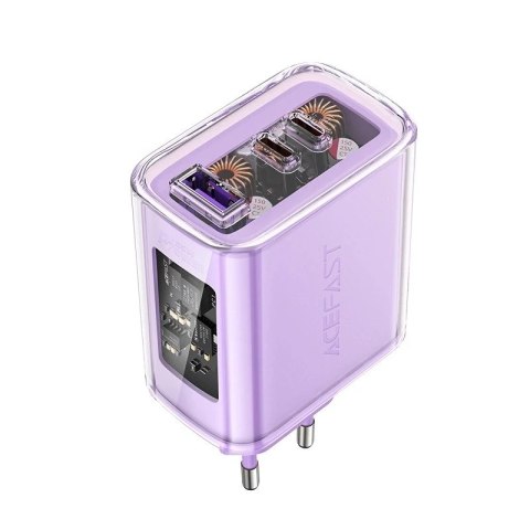 Acefast Ładowarka sieciowa Acefast A45 GaN 65W 3 porty USB (1xUSB, 2xUSB-C) fioletowa Acefast Ładowarka sieciowa Acefast A45 GaN 65W 3 porty USB (1xUSB, 2xUSB-C) fioletowa