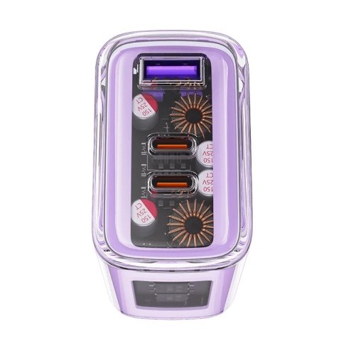 Acefast Ładowarka sieciowa Acefast A45 GaN 65W 3 porty USB (1xUSB, 2xUSB-C) fioletowa Acefast Ładowarka sieciowa Acefast A45 GaN 65W 3 porty USB (1xUSB, 2xUSB-C) fioletowa